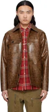 Andersson Bell Brown Work Faux-leather Jacket In Brown