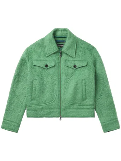 Andersson Bell Brushed Shirt Jacket In Green