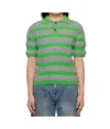 Andersson Bell Bubble Stripe Polo In Gray/green