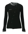 Andersson Bell Button-down Slim-fit Knit Cardigan In Black