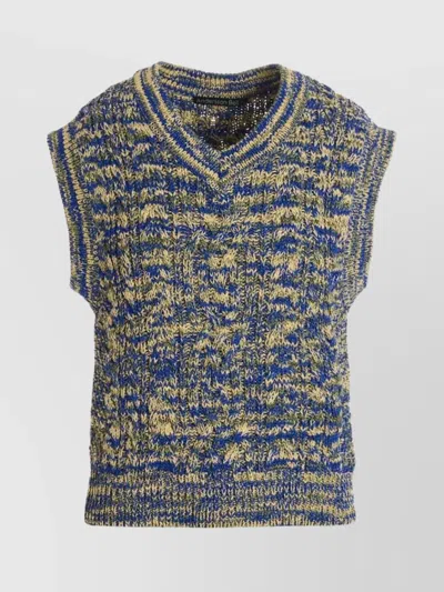 ANDERSSON BELL CABLE KNIT SLEEVELESS V NECK VEST