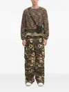 Andersson Bell Green Camouflage Reversible Cargo Pants In Multi