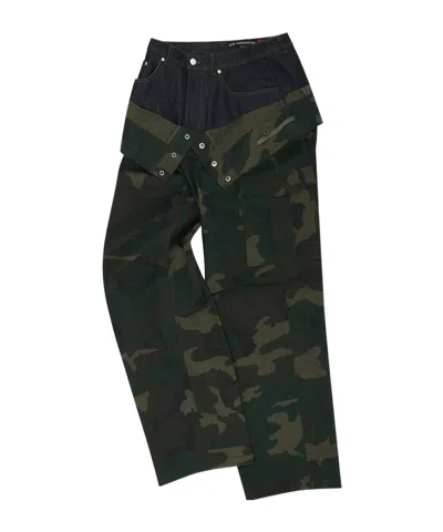Andersson Bell Camouflage Double-waisted Cargo Wide-leg Jeans In Multi