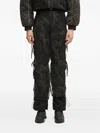 Andersson Bell Camouflage Mesh Layered Tying Trousers In Black