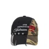 Andersson Bell Camouflage Split Paneled Cap In Black