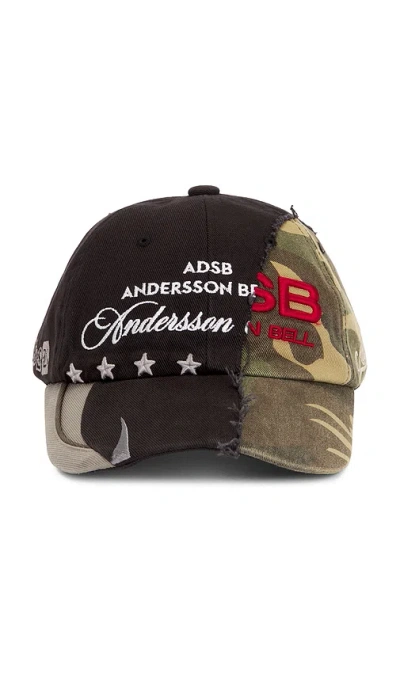 Andersson Bell Camouflage Split Paneled Cap In Multi