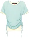 Andersson Bell Blue & Yellow Cindy String Layered T-shirt In Green