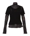 Andersson Bell Cap Sleeve Sweater Layered Tee In Black