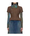 Andersson Bell Cap Sleeve Sweater Layered Tee In Brown