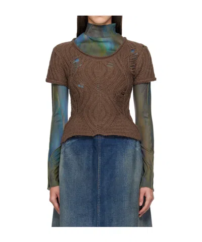 ANDERSSON BELL CAP SLEEVE SWEATER LAYERED TEE