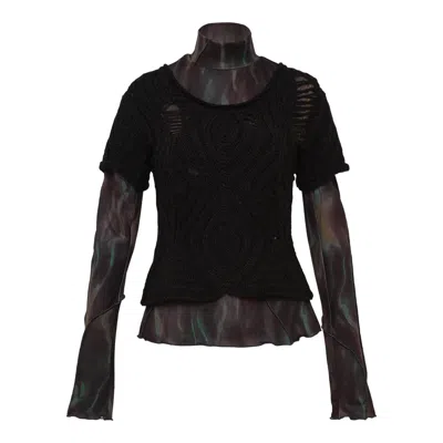 Andersson Bell Cap Sleeve Sweater Layered Top In Black