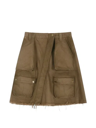 Andersson Bell Cargo-pocket Wrap Skirt In Brown