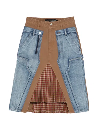 Andersson Bell Carpenter Deconstructed Pleats Skirt In Blue