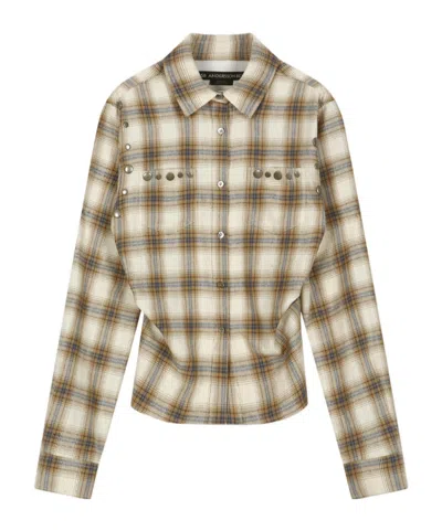 Andersson Bell Check Studded Contour Shirt In Animal Print