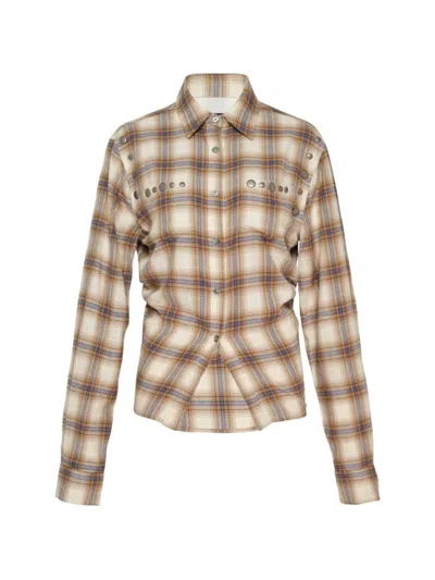 Andersson Bell Check Studded Shirt In Multi
