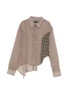 Andersson Bell Check-pattern Asymmetric Shirt In Brown