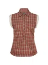 Andersson Bell Check-pattern Sleeveless Shirt In Red