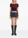 Andersson Bell Cindy String Layered Top In Burgundy