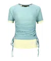 Andersson Bell Cindy String Layred T-shirt In Blue/yellow