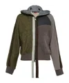 Andersson Bell Colorblock Knit Zip-up Hoodie In Brown