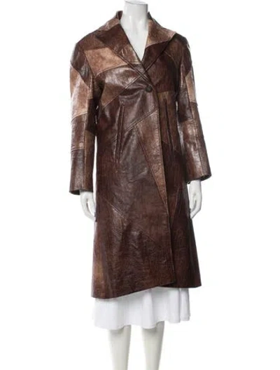 Pre-owned Andersson Bell Colorblock Pattern Coat In Brown