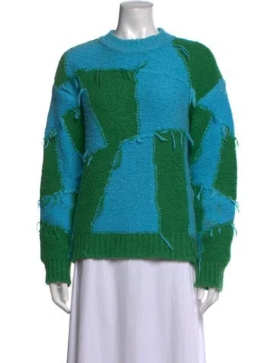 Pre-owned Andersson Bell Colorblock Pattern Crew Neck Sweater In Blue