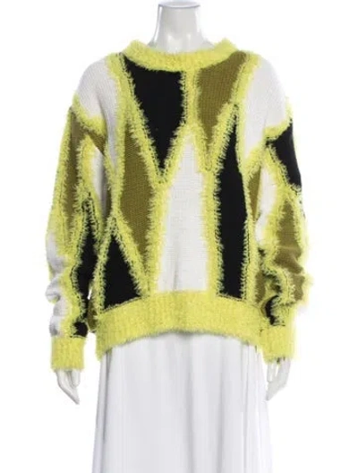 Pre-owned Andersson Bell Colorblock Pattern Crew Neck Sweater In Yellow