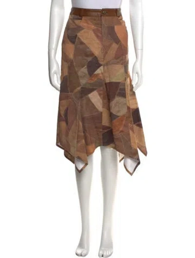 Pre-owned Andersson Bell Colorblock Pattern Midi Length Skirt In Brown
