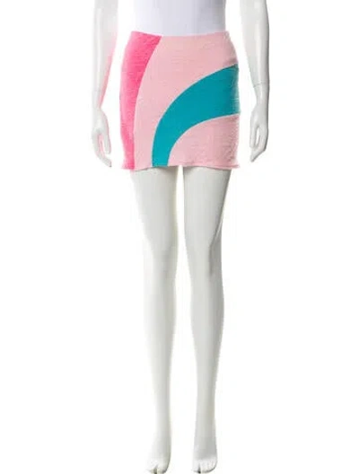 Pre-owned Andersson Bell Colorblock Pattern Mini Skirt In Blue