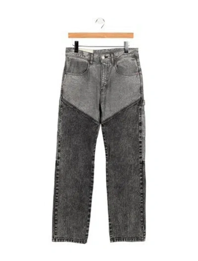 Pre-owned Andersson Bell Colorblock Pattern Straight Leg Pants In Gray