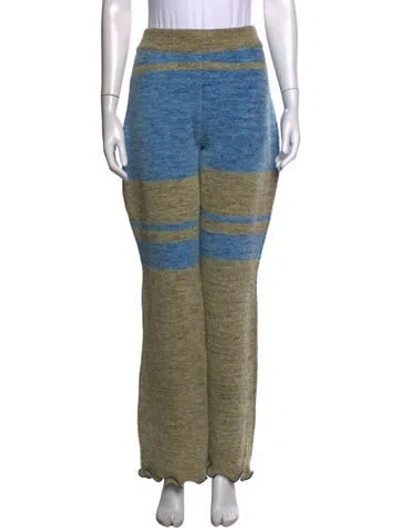 Pre-owned Andersson Bell Colorblock Pattern Wide Leg Pants In Blue