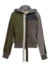 Andersson Bell Green Color Blocked Knit Zip Hoodie In Green