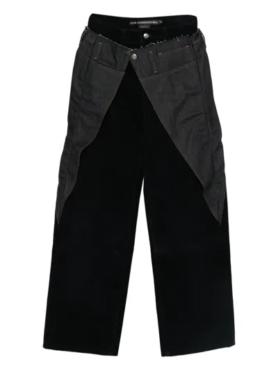Andersson Bell Cotton Layered Jeans In Black
