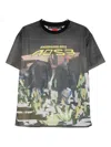 Andersson Bell Cow-print Mesh T-shirt In Gray