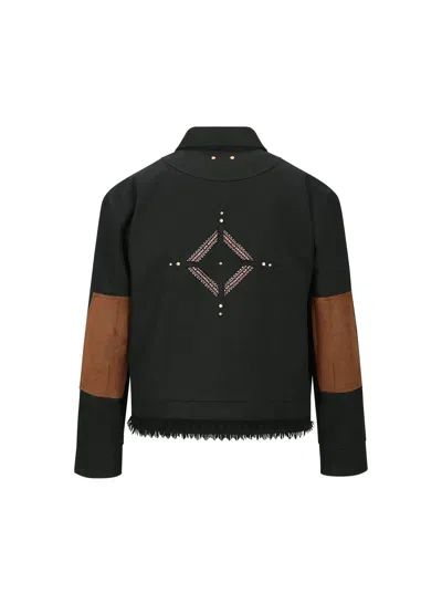 Andersson Bell Cowboy Cotton Zip-up Jacket In Black