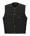 Andersson Bell Black Collarless Pocket Vest In Black