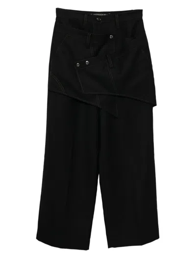 Andersson Bell Crossover-wrap Trousers In Black