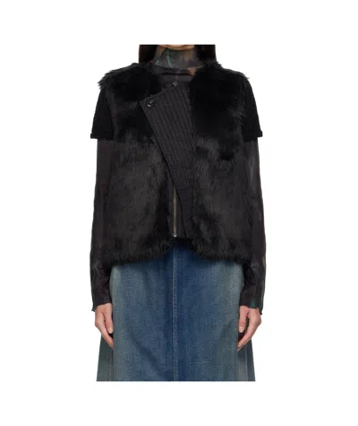 ANDERSSON BELL CURVED PLACKET REVERSIBLE FAUX FUR VEST