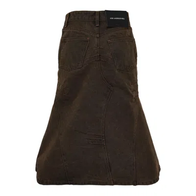 Andersson Bell Custom Flare Layered Skirt In Brown