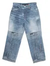 Andersson Bell Custom-like Printed Denim Pants In Blue