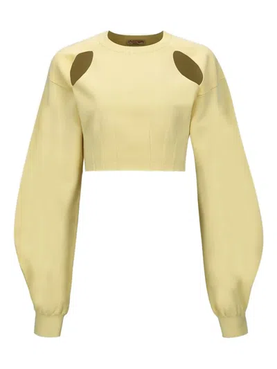 Andersson Bell Cut-out Long-sleeve Sweatshirt In Yellow