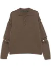 Andersson Bell Cutout Polo Sweater In Brown