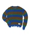 Andersson Bell Multicolor Damaged Stripe Sweater In Multi-color