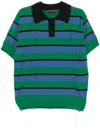 Andersson Bell Damaged Stripe Polo In Blue