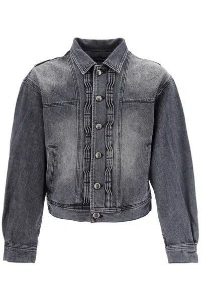 Andersson Bell Denim Jacket With Wavy Details In Grey