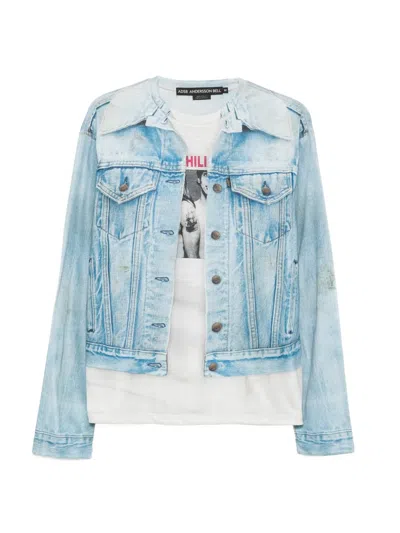 Andersson Bell Denim-print T-shirt In Blue