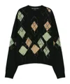 Andersson Bell Diamond-patterned Crew Neck Sweater In Black