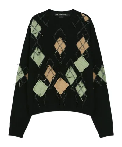 ANDERSSON BELL DIAMOND-PATTERNED CREW NECK SWEATER