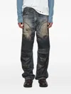Andersson Bell Distressed Panelled Jeans In Blue
