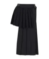 Andersson Bell Double Pleated Midi Skirt In Black